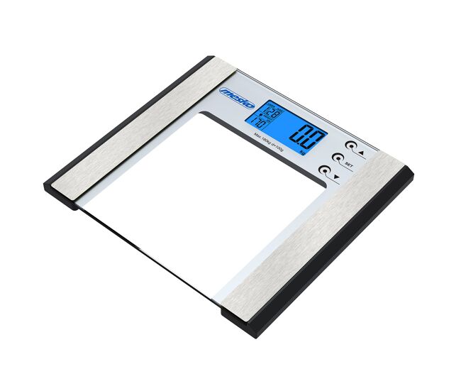Mesko ms8146 balança de casa de banho digital, análise corporal, bioimpedância, imc, alta precisão até 180kg, , transparente