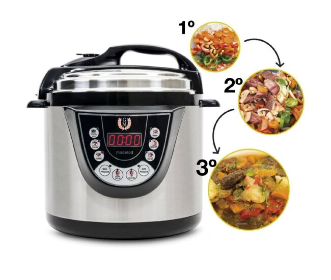 Cecotec panela programável 24 h, função fritar, capacidade de 6 litros e 9 menus de cozinha.