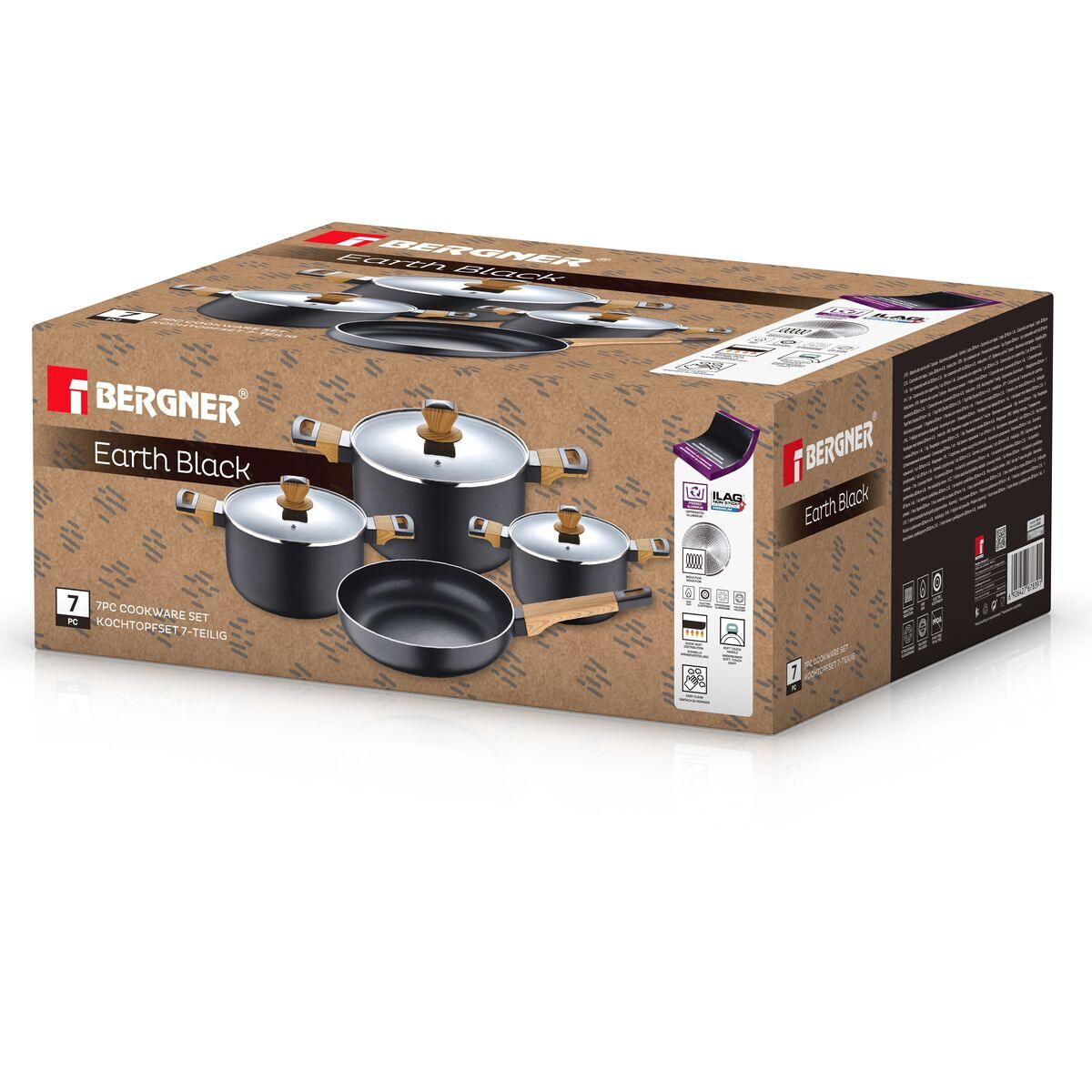 Bateria de cozinha bergner earth 7 peças