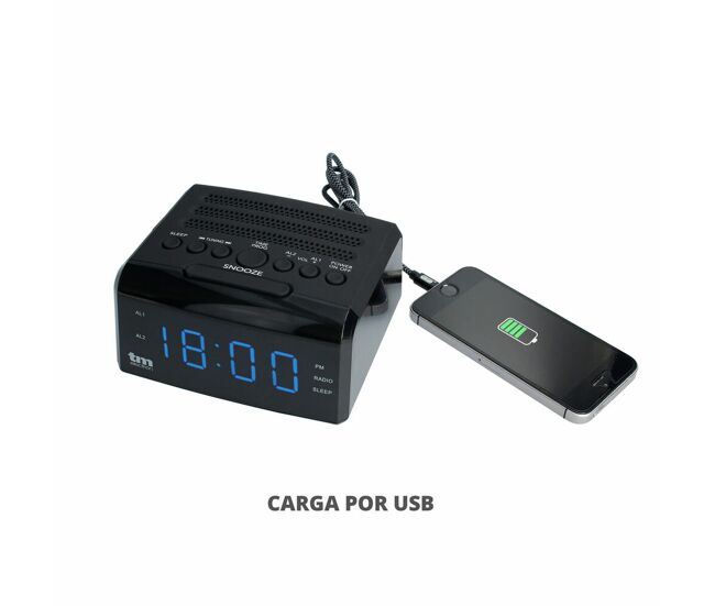 Rádio despertador led pll fm 0,5 w