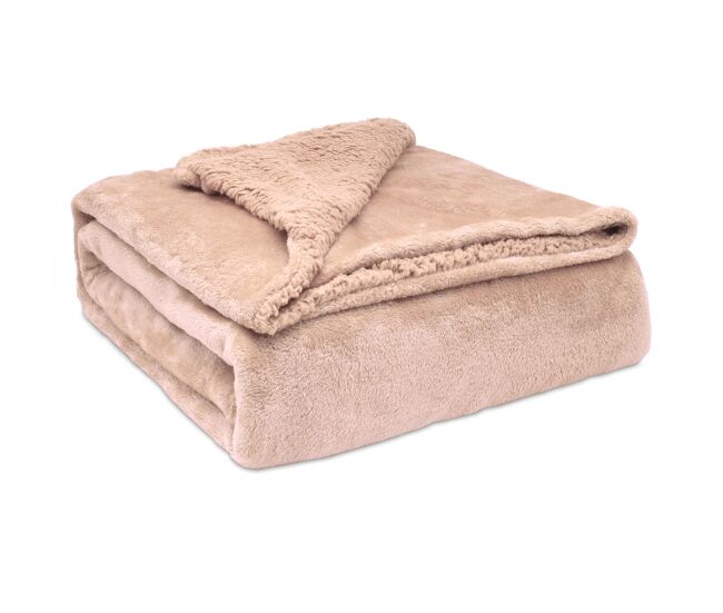 Briebe - manta de sofa, cobertor de sedalina com tela de sherpa 130 x 160cm quente, grossa e extra macia, , coral