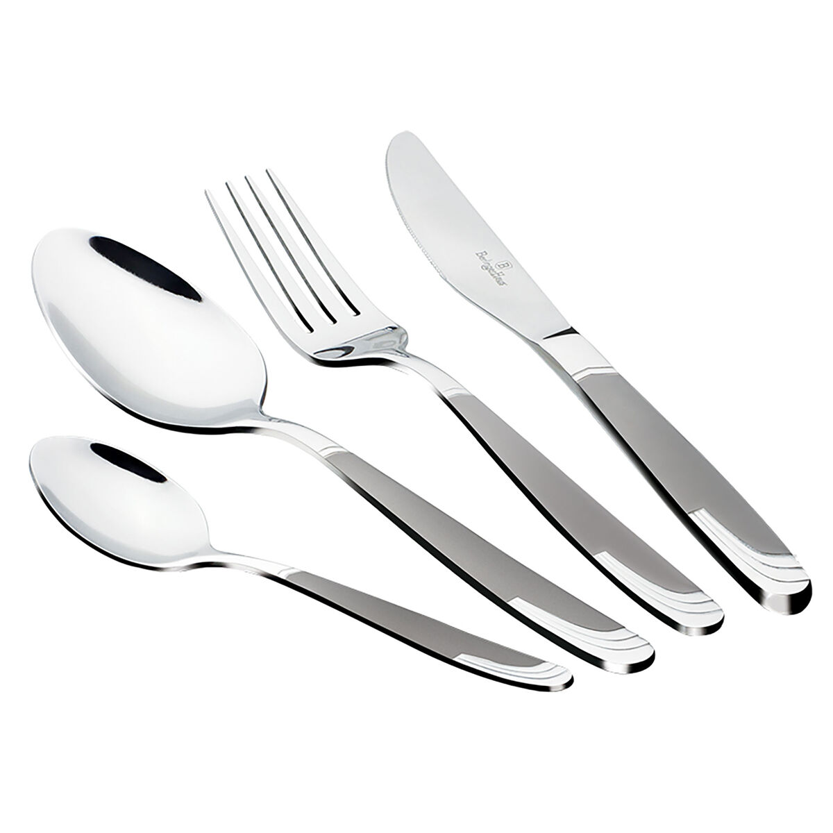 Berlinger haus matt-mirror conjunto de talheres de 24 peças aço inoxidável acabamento polido / acetinado, para 6 pessoas, , inox
