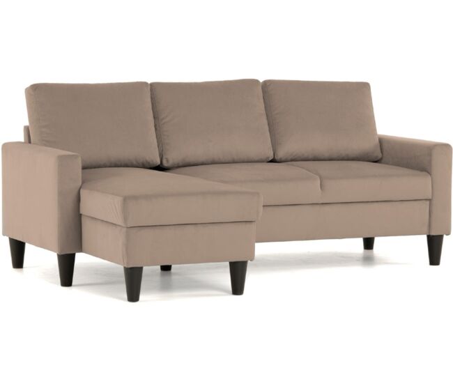 Sofá chaise longue budwing fox taupe - 3 lugares - 198.5x103x84.5 cm
