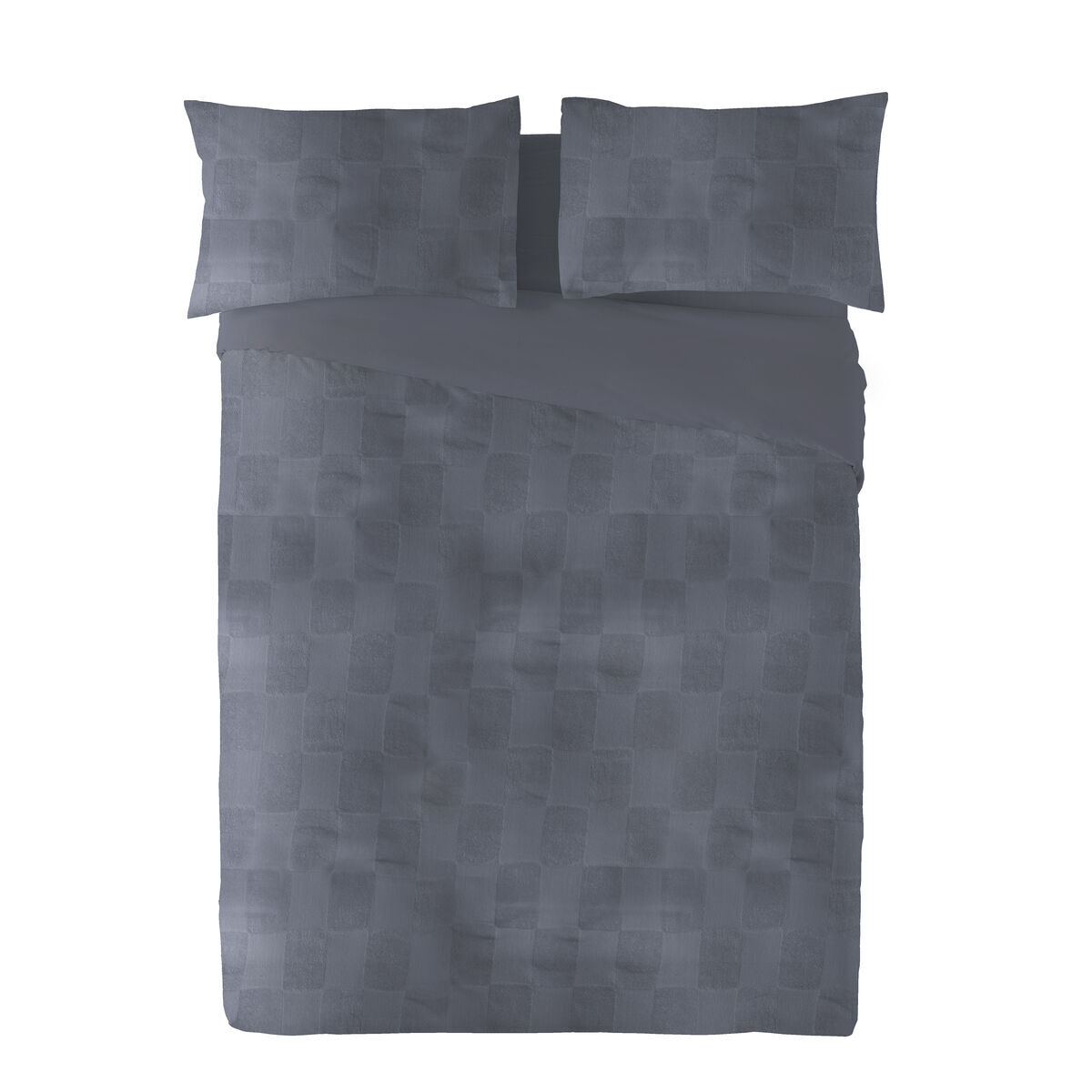 Capa nórdica naturals elba cinzento escuro solteiro (180 x 220 cm)