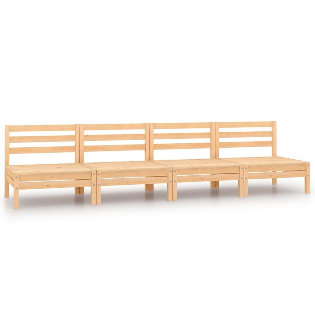 Vidaxl sofás de centro para jardim 4 pcs madeira de pinho maciça