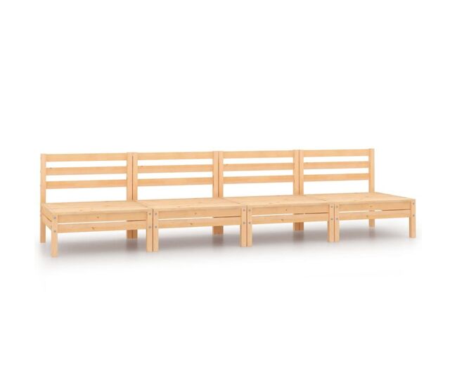Vidaxl sofás de centro para jardim 4 pcs madeira de pinho maciça