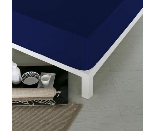 Lençol de baixo ajustável naturals azul cama de 150 (150 x 190 cm)