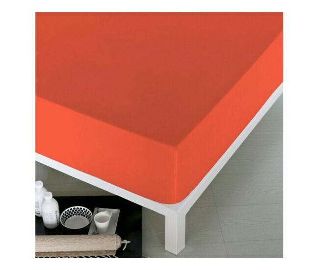 Lençol de baixo ajustável naturals laranja cama de 135 (135 x 190 cm)
