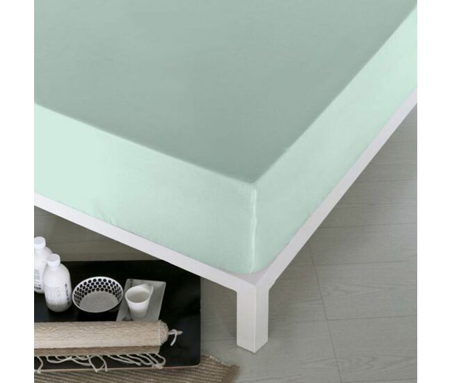 Lençol de baixo ajustável naturals verde cama de 180 (180 x 190 cm)