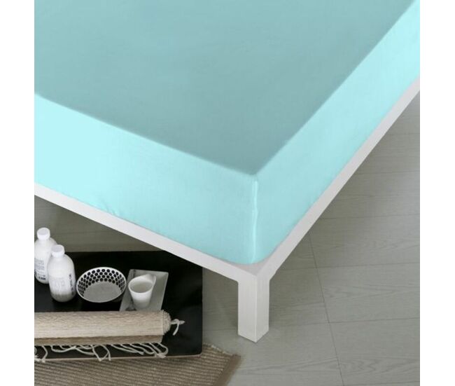 Lençol de baixo ajustável naturals azul cama de 90 (90 x 190 cm)