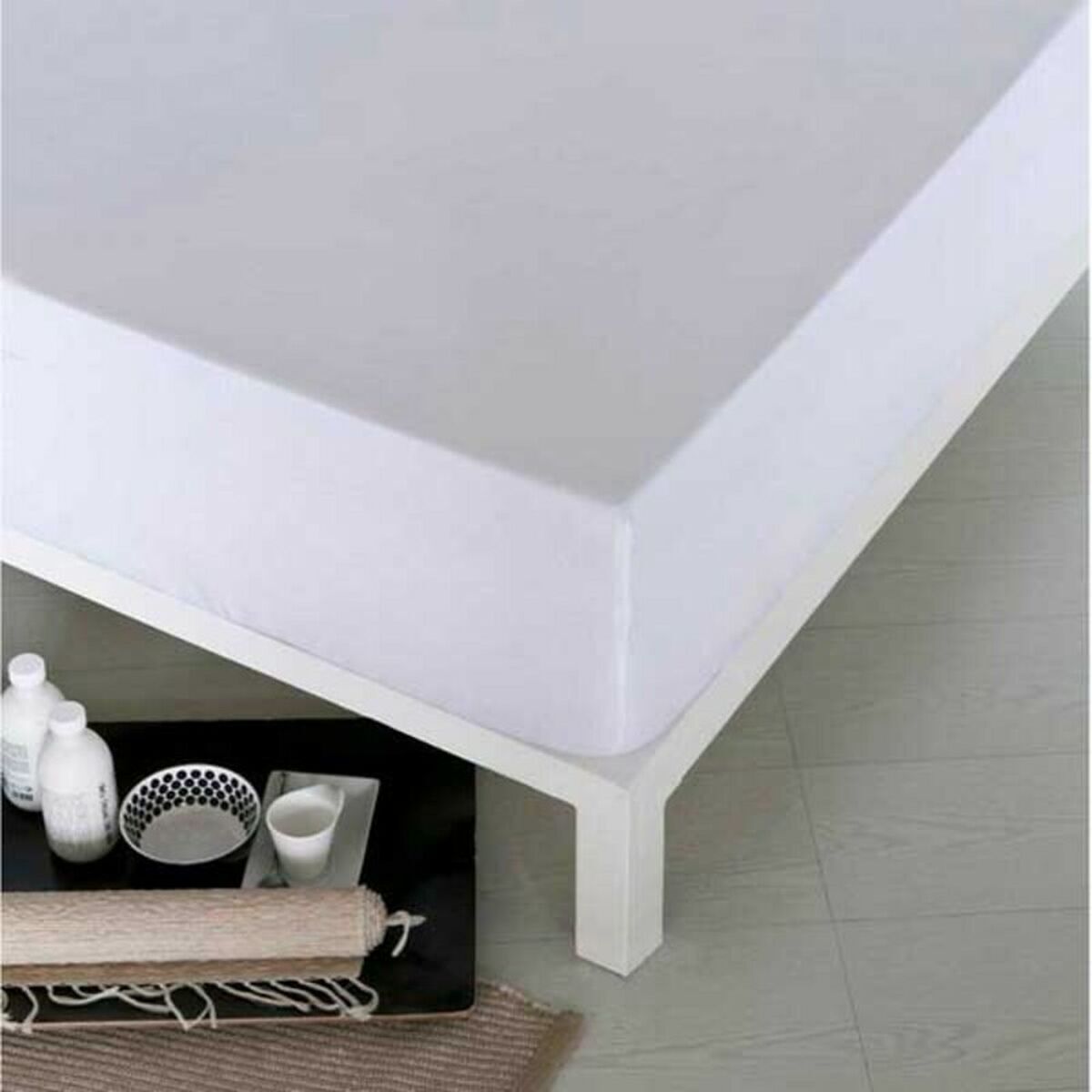 Lençol de baixo ajustável naturals berço branco 70 x 140 cm
