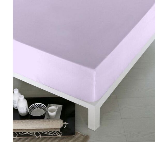 Lençol de baixo ajustável naturals violeta cama de 135 (135 x 190 cm)