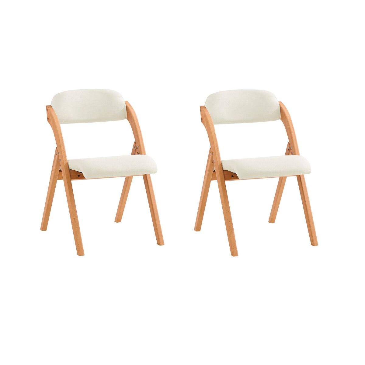 Conjunto de 2 cadeiras dobráveis de madeira branco 47 x 60 x 77 cm sobuy fst92-wx2