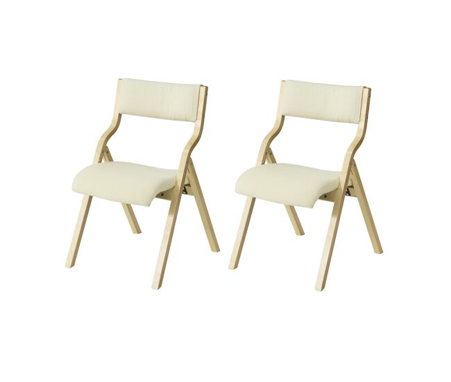 Sobuy conjunto de 2 cadeiras dobráveis bege 48 x 58 x 78 cm fst40-wx2