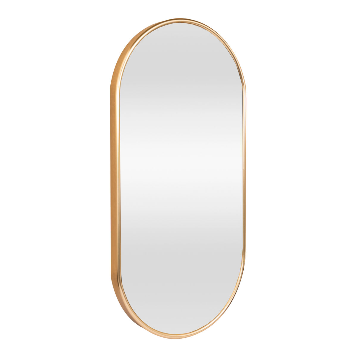 Espelho de parede oval em alumínio picciano 40x80 cm dourado