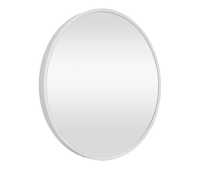 Espelho de parede ordona redondo em alumínio tamanho 50 cm branco