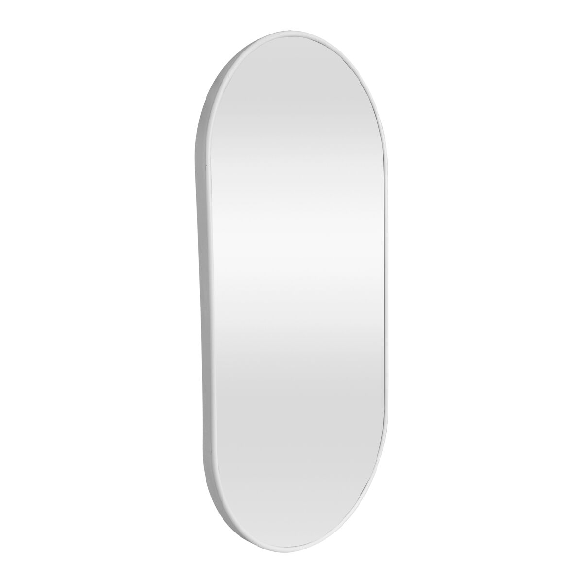Espelho de parede oval em alumínio picciano 40x80 cm branco