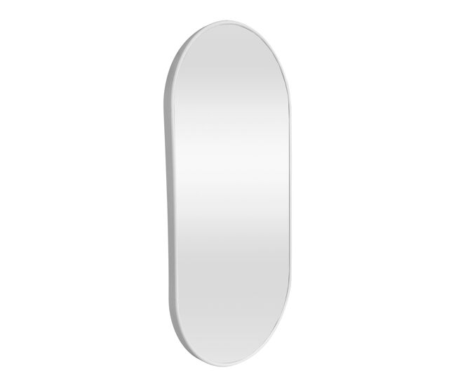 Espelho de parede oval em alumínio picciano 40x80 cm branco