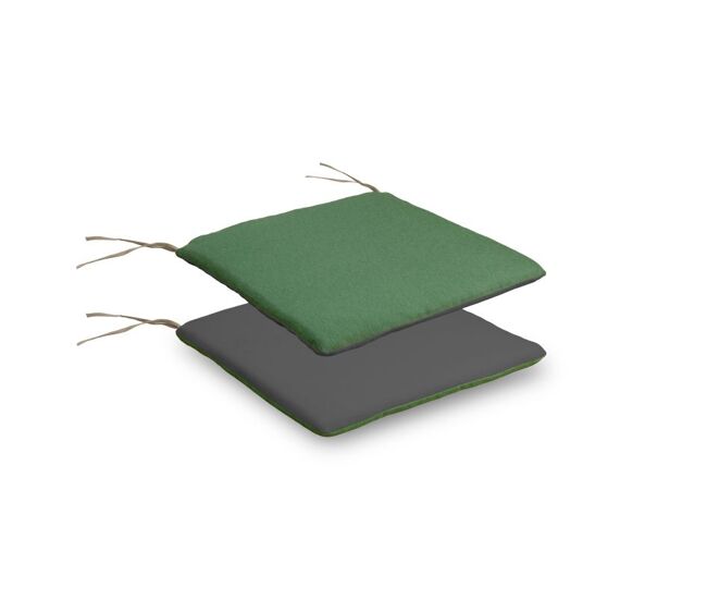 Almofada de cadeira reversível verde - cinzento 38 x 3 x 42 cm