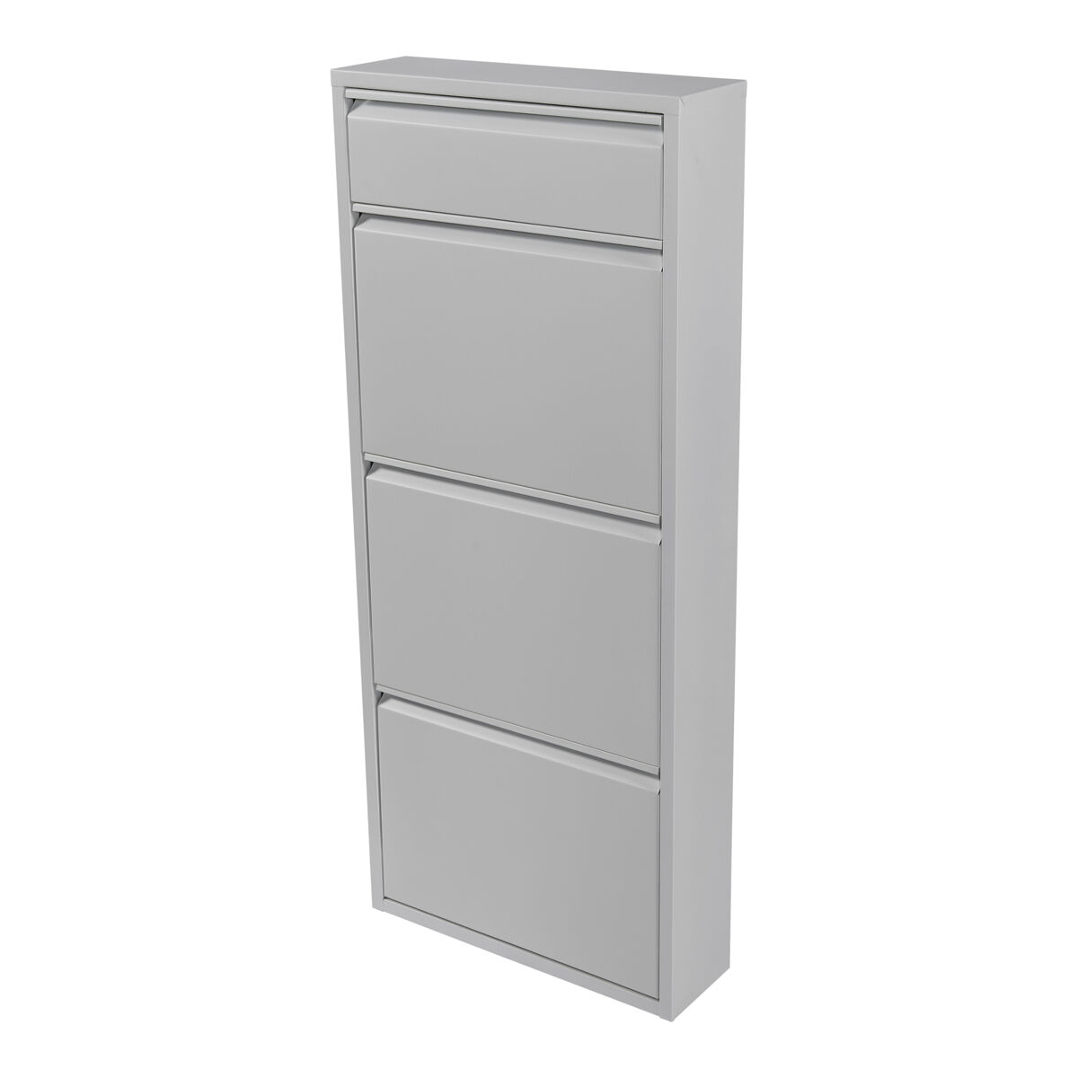 Sapateira sokndal com 3 + 1 portas metálicas com dobradiças 118 x 50 x 15 cm branco [en.casa]