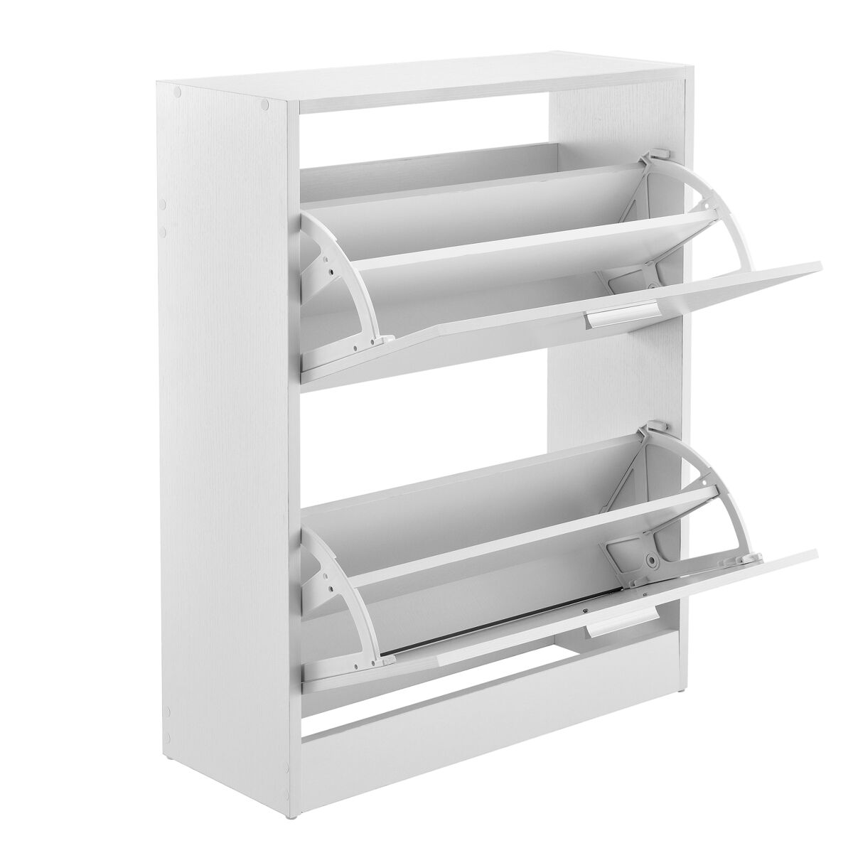 Sapateira 63 x 24 x 81 cm com 2 portas com prateleiras em aglomerado branco [en.casa]