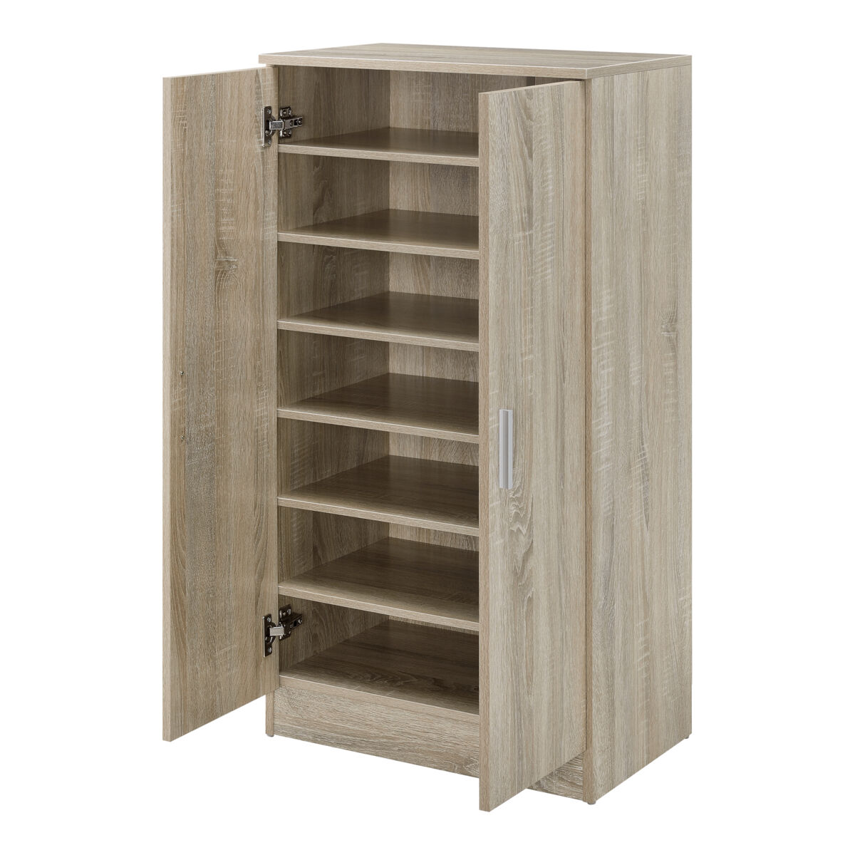 Sapateira com prateleiras e portas aglomerado 108 x 55 x 35cm carvalho [en.casa]