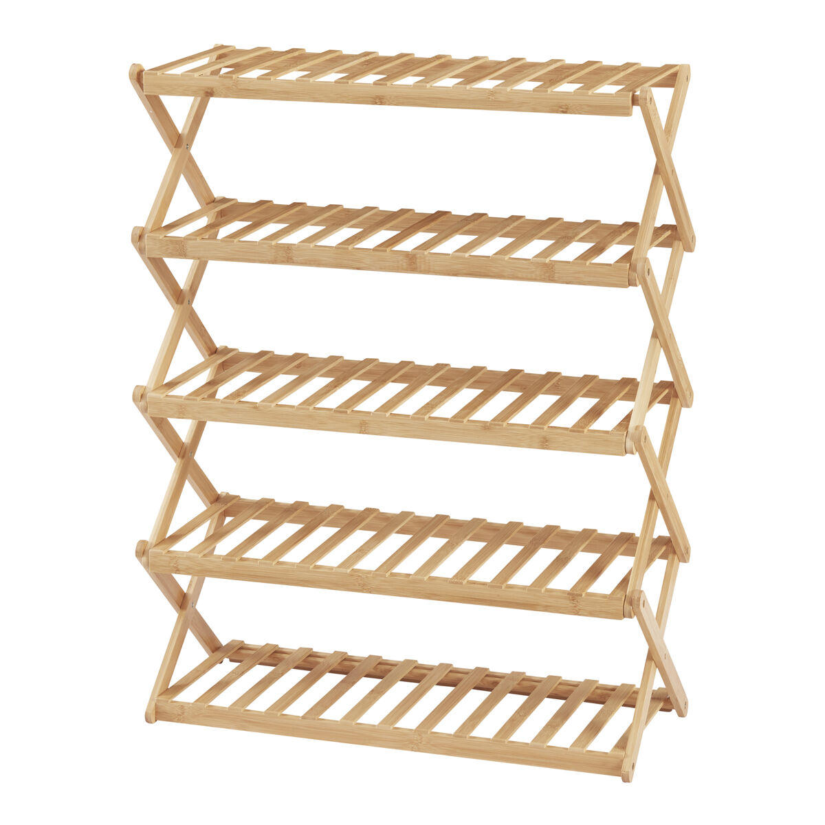 Sapateira dobrável de 5 níveis Fitzbek para 10 pares de sapatos em bambu