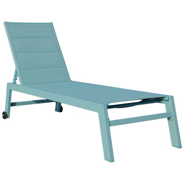 Barbados tumbona de textileno azul claro - aluminio azul claro