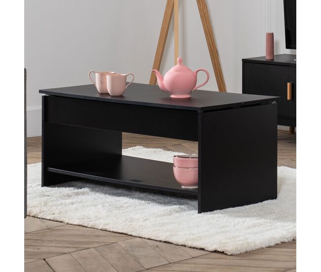 Mesa baja con tapa elevable negra hedda
