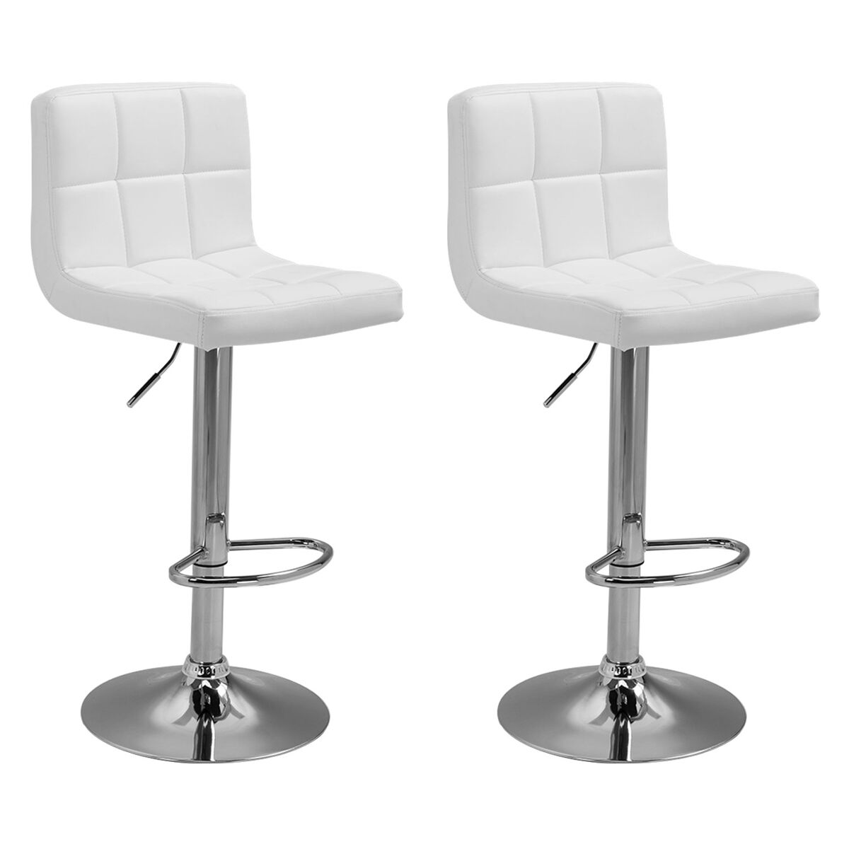 Lote de 2 taburetes de bar blancos mike