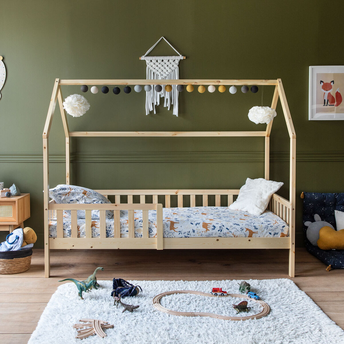 Cama cabaña de madera para enfants marceau 190x90cm