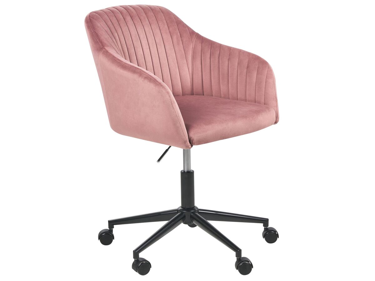 Beliani Silla de oficina VENICE Rosa