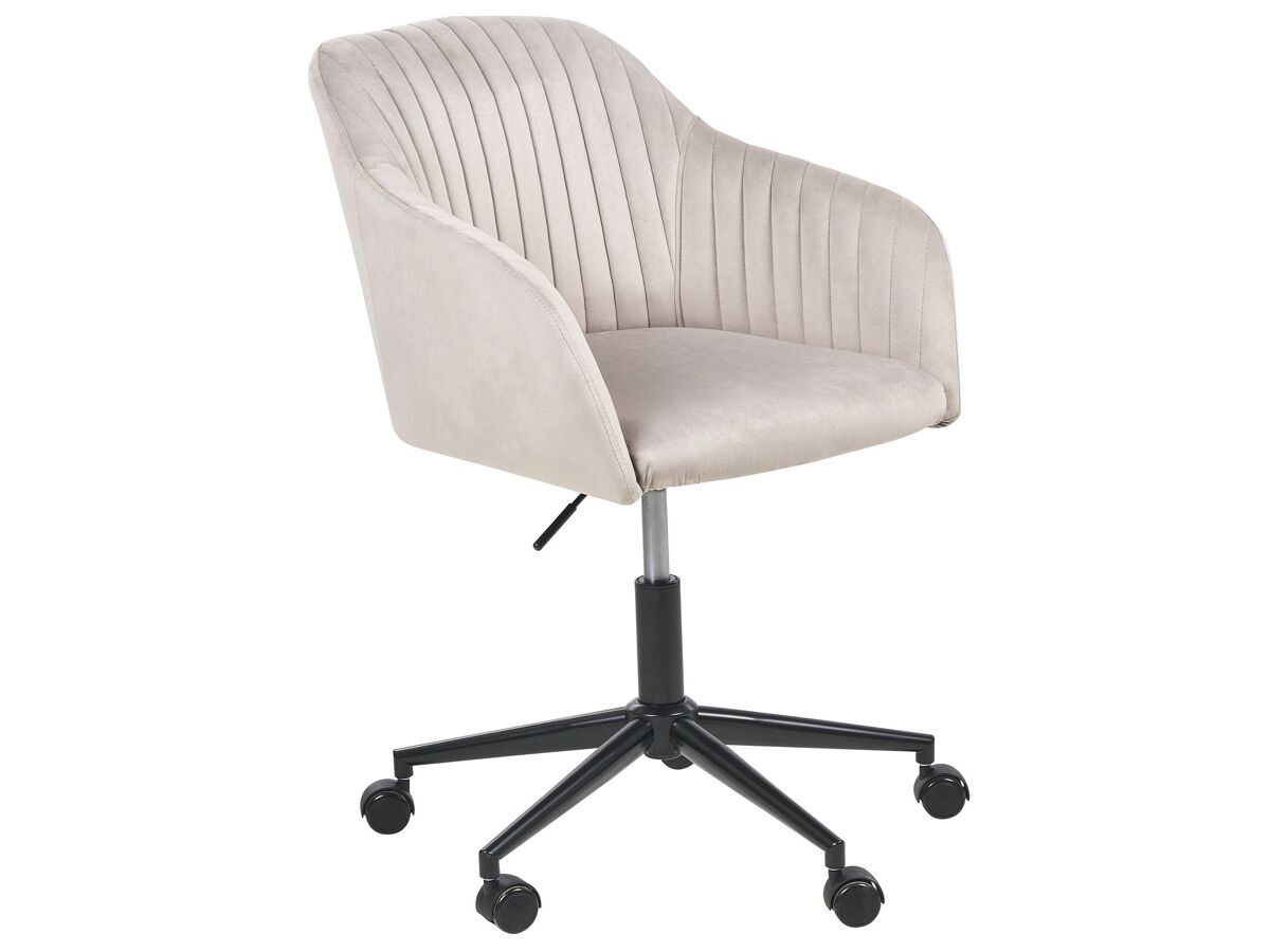 Beliani Silla de oficina VENICE Cinza Claro