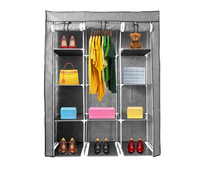 Armário penteadeira tecido com portas zip nyana home mede 170x130x45cm