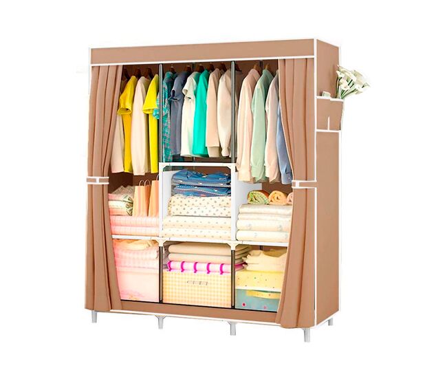 Guarda-roupa de tecido com bolsos laterais 158x106x45 cm