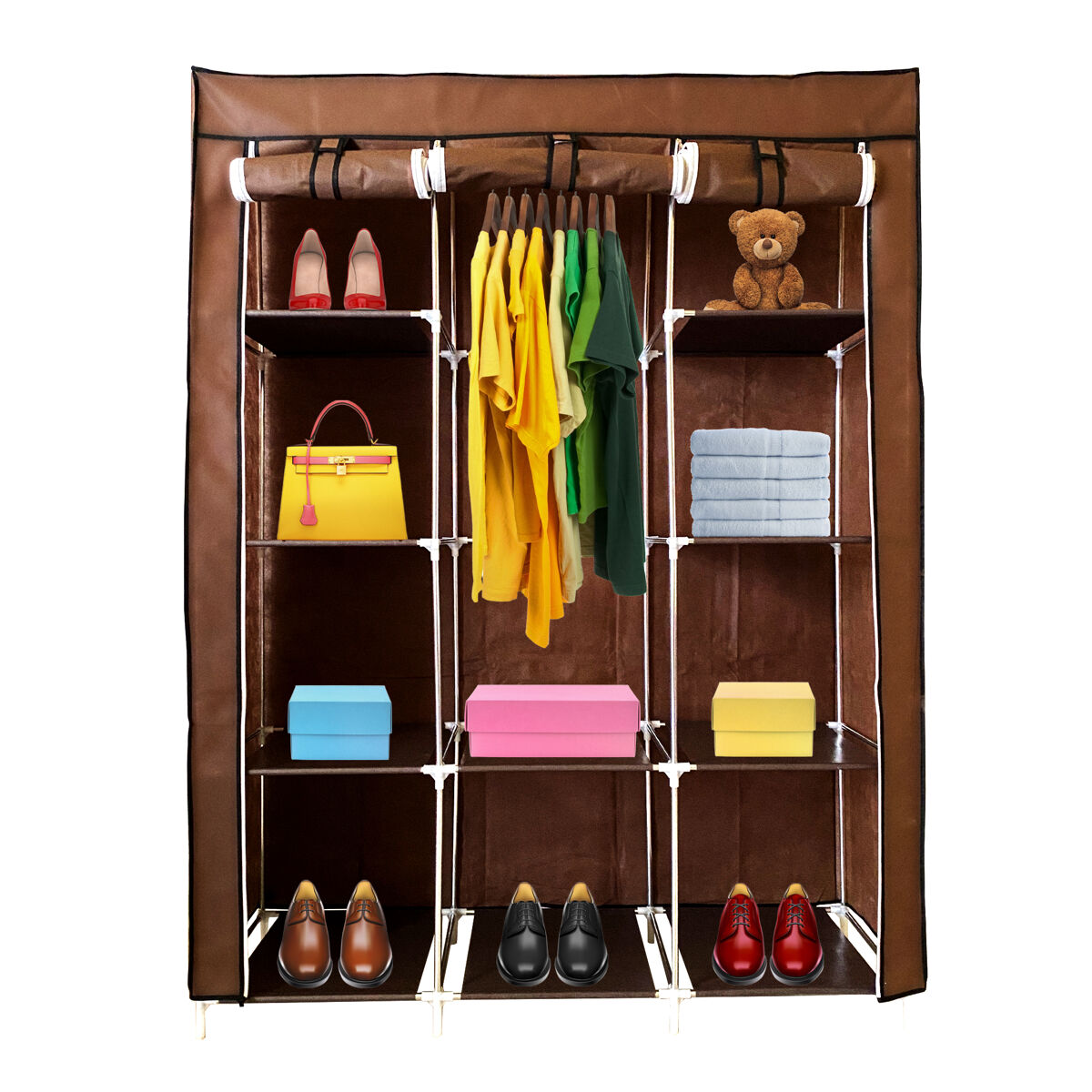 Armário penteadeira tecido com portas zip nyana home mede 170x130x45cm