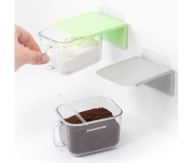 Recipientes de cozinha adesivos e amovíveis handstore innovagoods pack de 2 uds