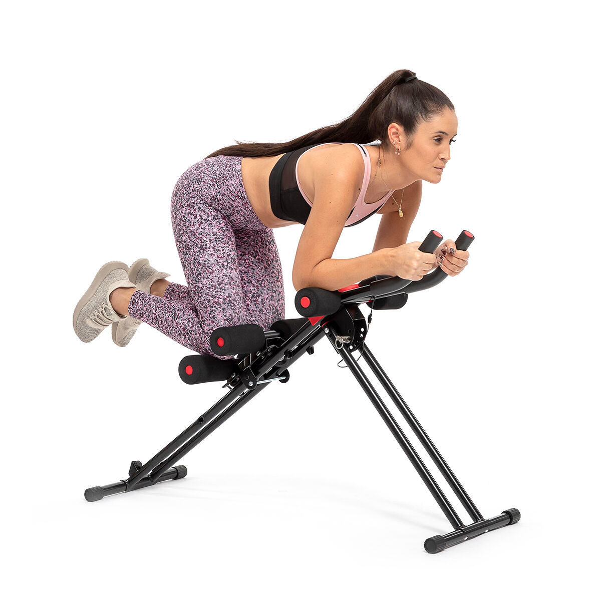 Máquina de abdominais rebatível com guia de exercícios plawer innovagoods