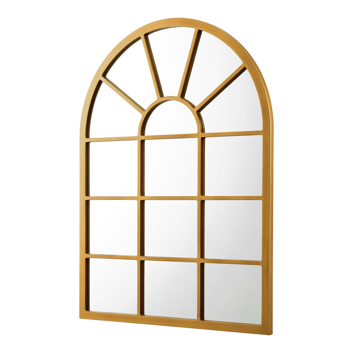 Villalago espelho de parede quadrado em forma de janela mdf 80 x 60 cm - dourado [en.casa].
