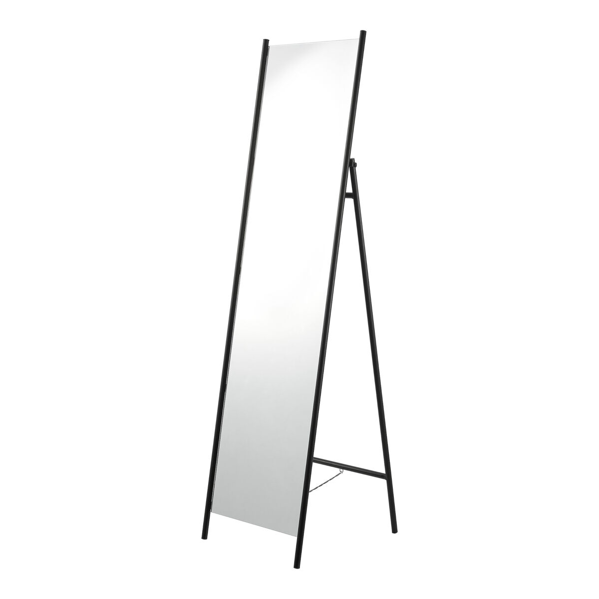 Martano espelho de pé dobrável de corpo inteiro com perna metálica basculante 160 x 43 x 49 cm - preto [en.casa].