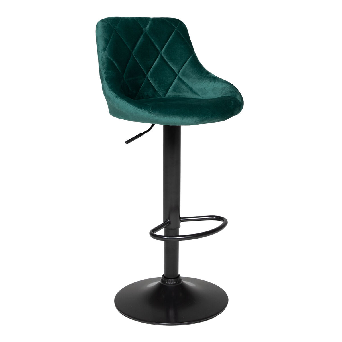 Banco de bar robin em veludo verde 48×46×106 cm