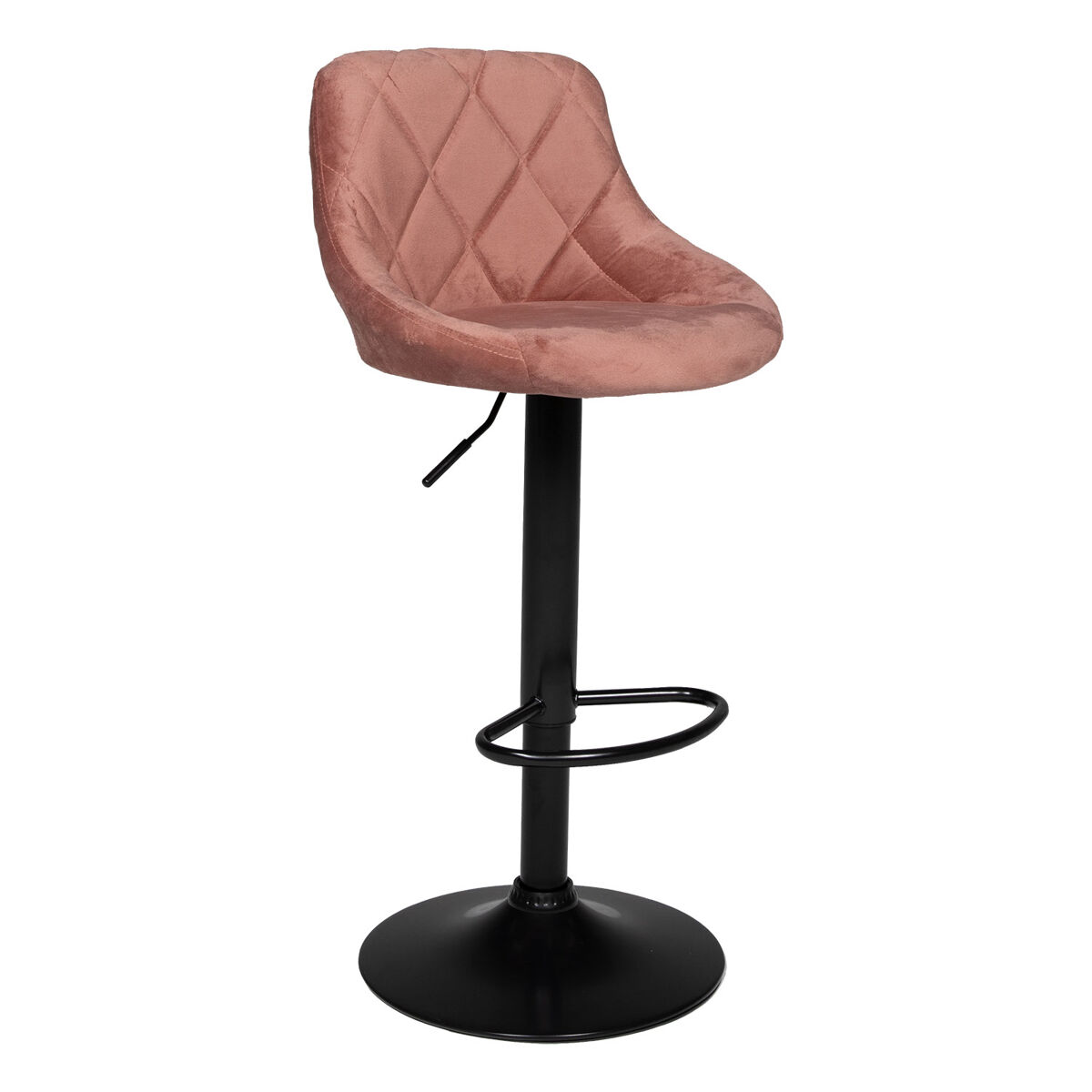 Banco de bar robin em veludo cor-de-rosa 48×46×106 cm