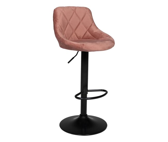 Banco de bar robin em veludo cor-de-rosa 48×46×106 cm
