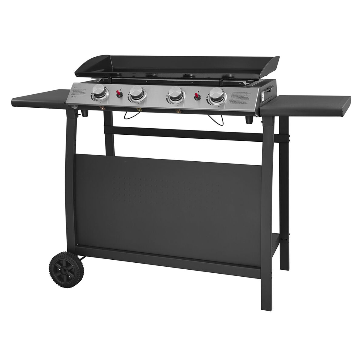 Grelha a gás valencia - 4 queimadores 10kw + carrinho
