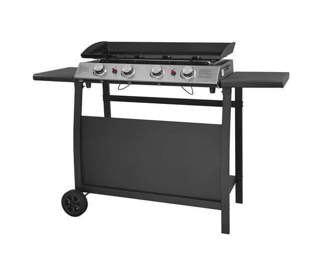Grelha a gás valencia - 4 queimadores 10kw + carrinho