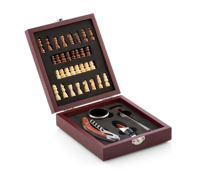 Conjunto de acessórios para vinho e xadrez innovagoods 37 peças