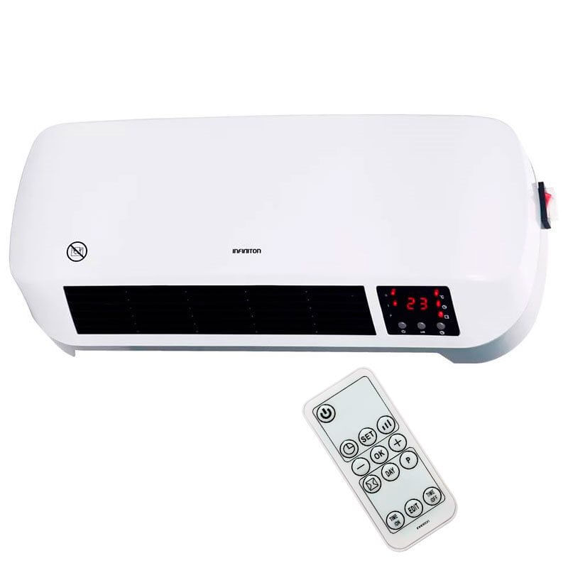 Aquecedor de parede cerâmico infiniton hcw-4505 - 2000w, controlo eletrónico, visor, controlo, temporizador