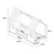 Cama de criança Tostedt em forma de casa com janelas e colchão 97x207 Cama de criança Tostedt em forma de casa com janelas e colchão 97x207 Branco/ Bege