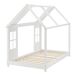 Cama de criança Tostedt em forma de casa com janelas e colchão 97x207 Cama de criança Tostedt em forma de casa com janelas e colchão 97x207 Branco/ Bege