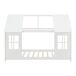 Cama de criança Tostedt em forma de casa com janelas e colchão 97x207 Cama de criança Tostedt em forma de casa com janelas e colchão 97x207 Branco/ Bege